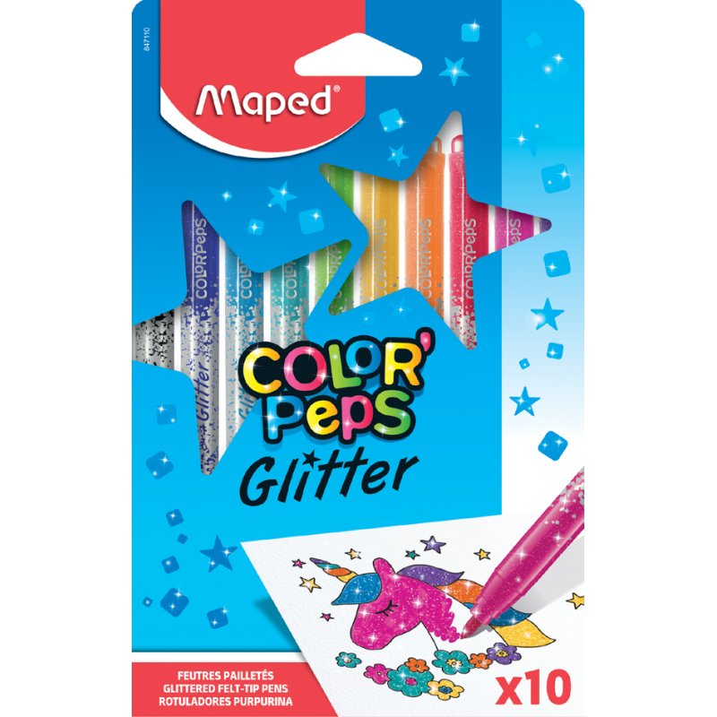 Maped COLOR'PEPS glitter felt-tip pens, 1.5 mm, 10 pieces
