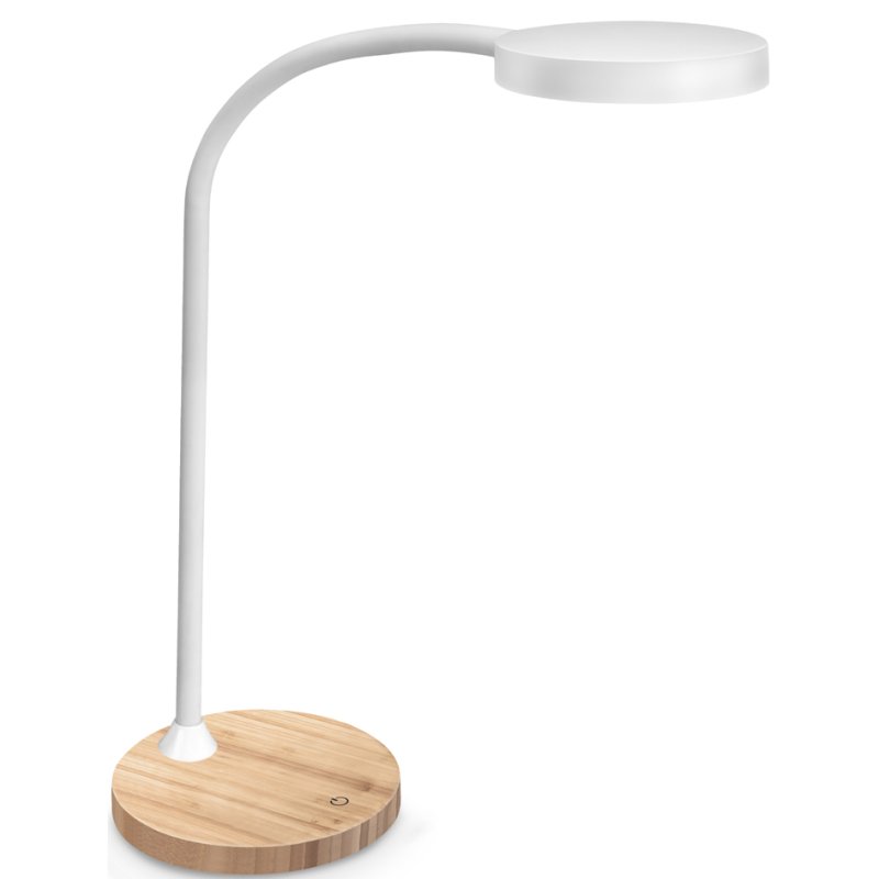 CEP Lampe de bureau LED FLEX Silva, chêne/blanc, gradable, 300 lumens
