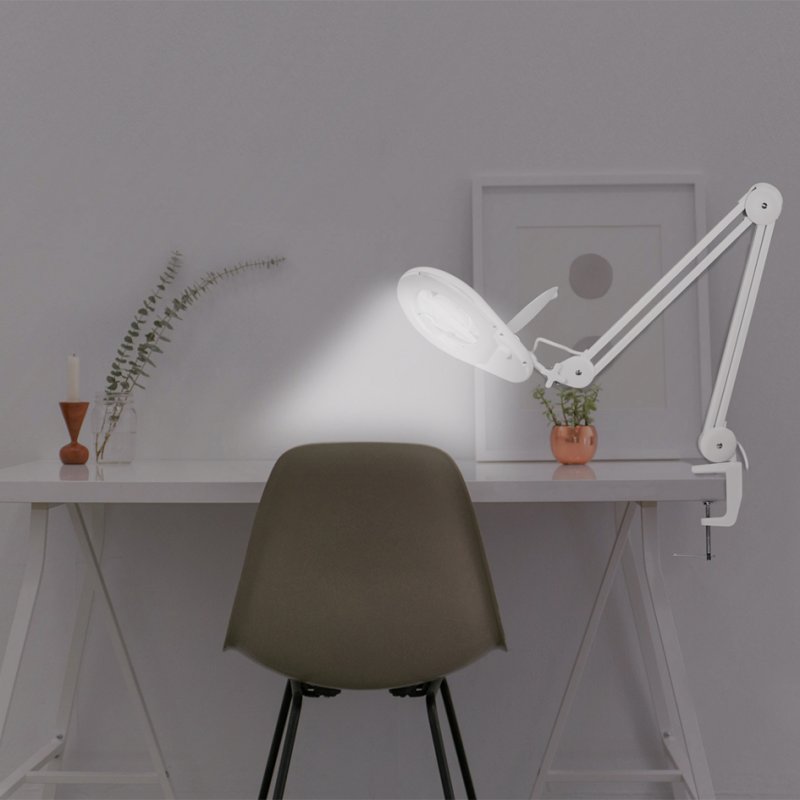 LogiLink LED loeplamp met tafelklem, 2,25x vergroting, wit, 9 watt