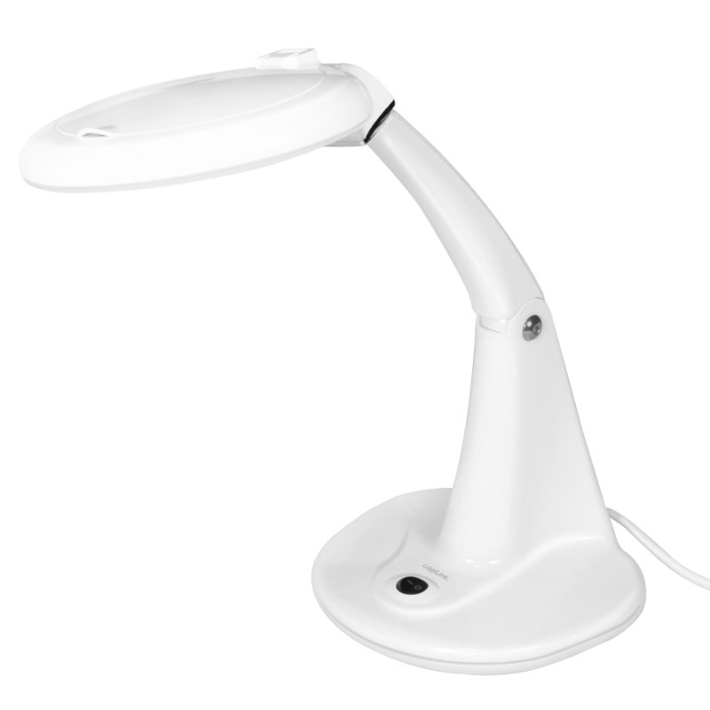 LogiLink Lampe loupe LED avec 2 lentilles, blanc, grossissement 1,75x et 4x