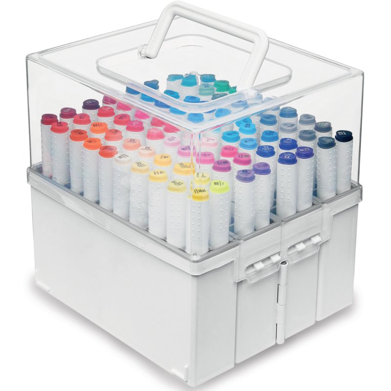 deflecto Marker Orga organizer, wit, 4 opbergvakken, 80 markers