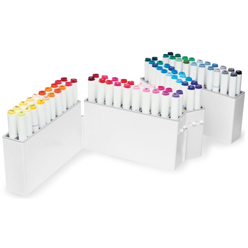 deflecto Marker Orga organiseur, blanc, 4 compartiments de rangement, 80 marqueurs