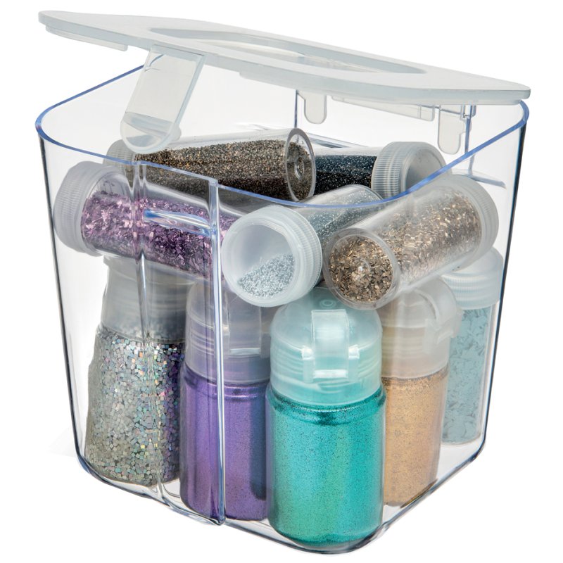 deflecto boîte de rangement pour Caddy Organizer, large, polystyrène transparent, 338 × 110 × 112 mm