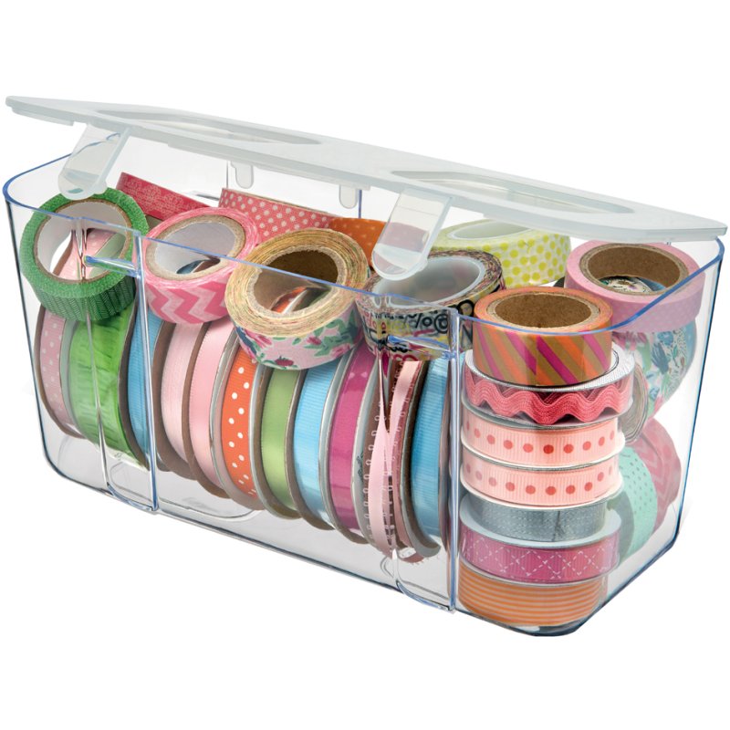 deflecto boîte de rangement pour Caddy Organizer, large, polystyrène transparent, 338 × 110 × 112 mm