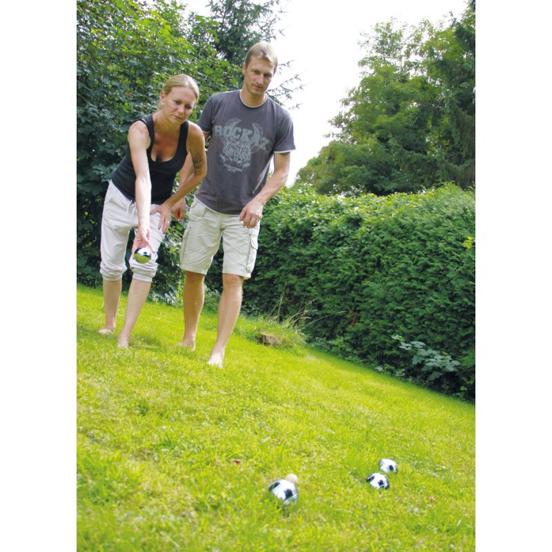 SCHILDKRÖT set de pétanque, acier, 2 joueurs, 6 boules + cochonnet