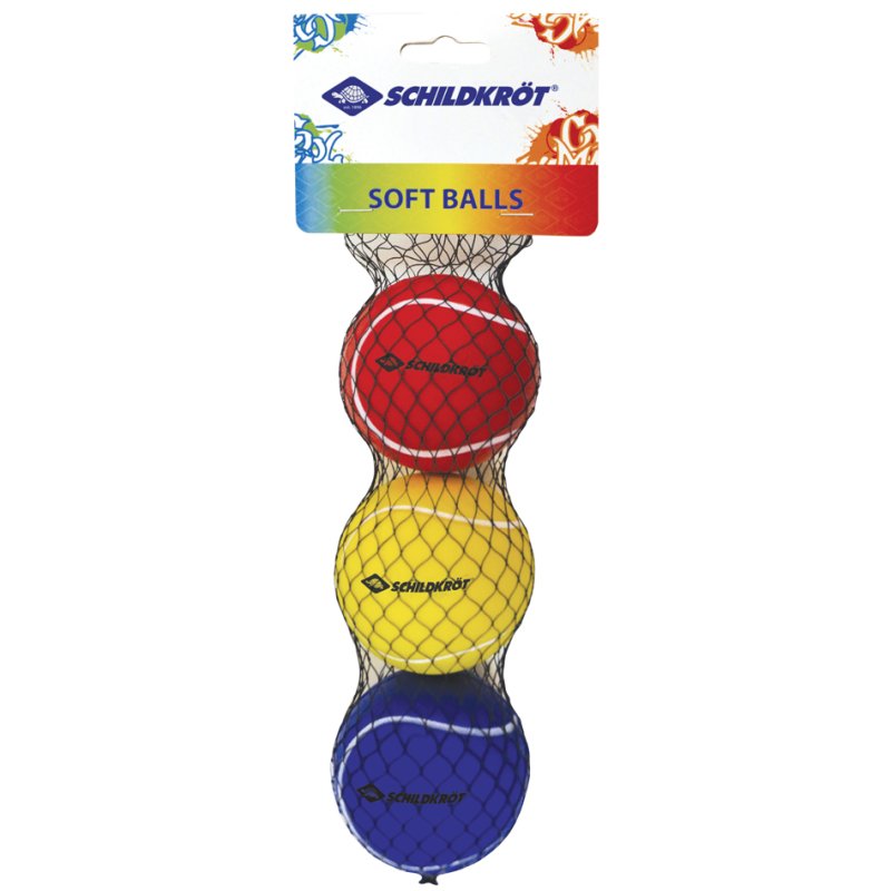 SCHILDKRÖT balles souples, 70 mm, assortiment de couleurs, 3 pièces