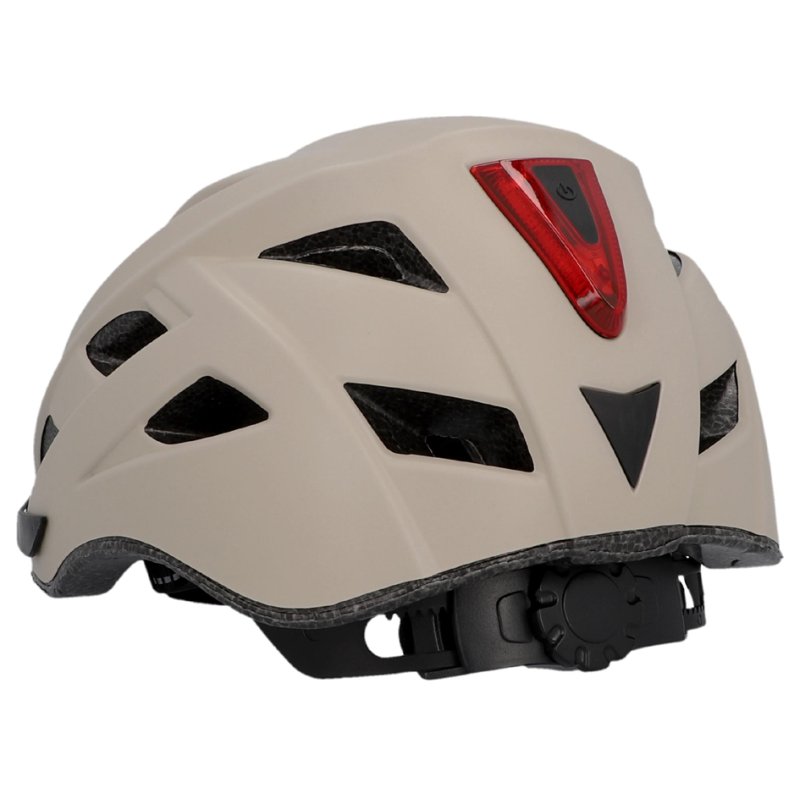 FISCHER bicycle helmet Urban Plus Dallas, beige, size S/M, integrated rear light