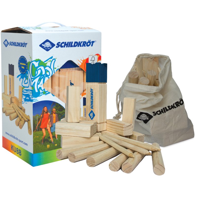 SCHILDKRÖT Kubb Viking game, pine wood, with carry bag