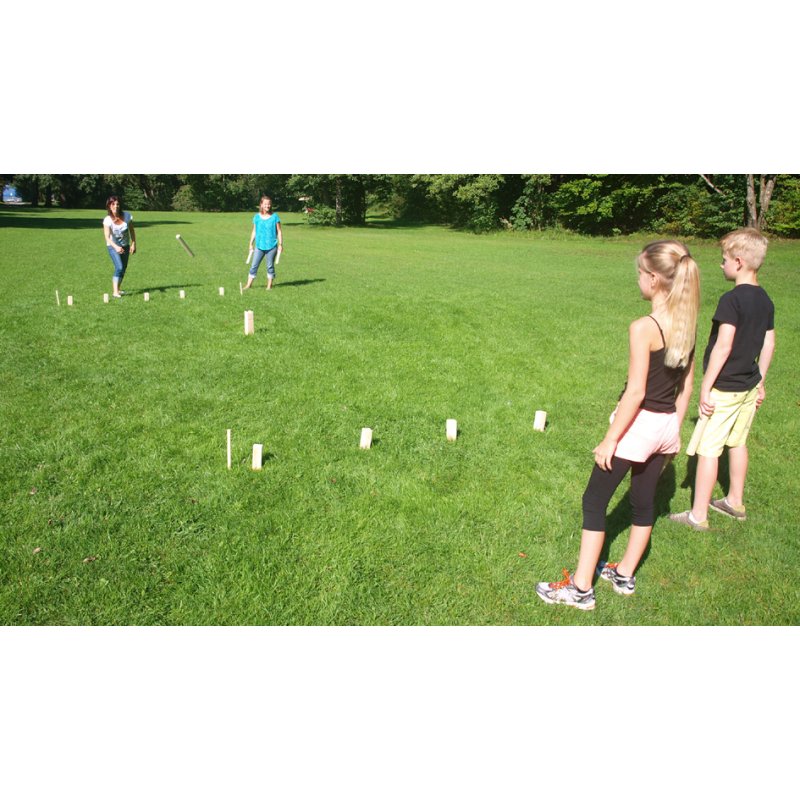 SCHILDKRÖT Kubb Viking game, pine wood, with carry bag