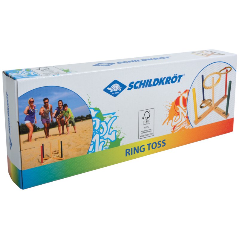 SCHILDKRÖT jeu de lancer d'anneaux en bois Ring Toss, 5 anneaux, à partir de 3 ans