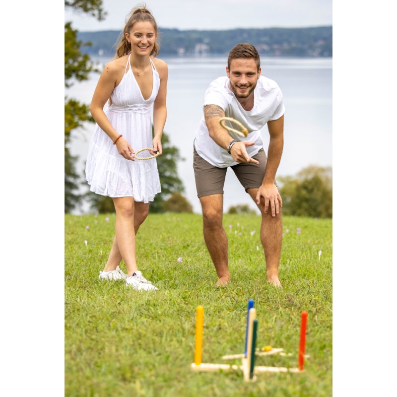 SCHILDKRÖT jeu de lancer d'anneaux en bois Ring Toss, 5 anneaux, à partir de 3 ans