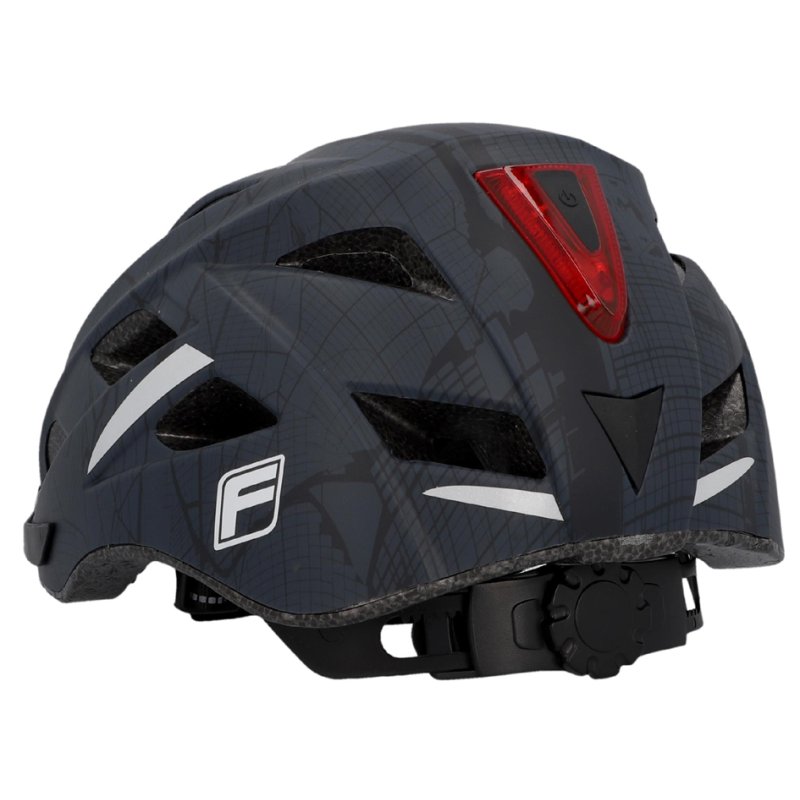 FISCHER casque vélo Urban Plus Brooklyn, S/M, feu arrière intégré, tour de tête 55-59 cm