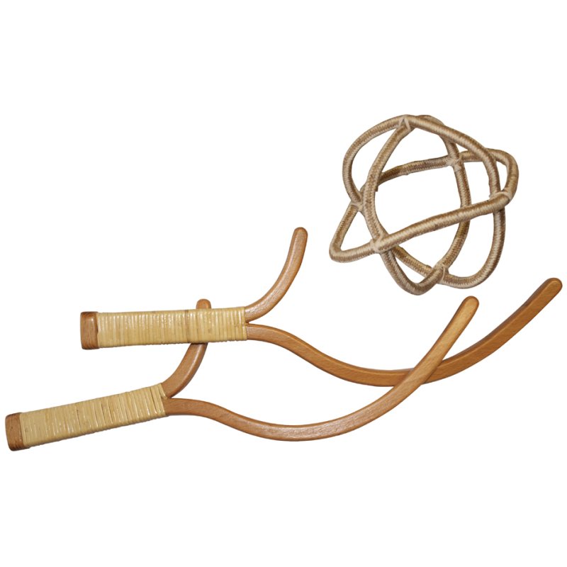 SCHILDKRÖT ogoball catapult & catch game classic set, 2 slingshots 420 mm, beech wood