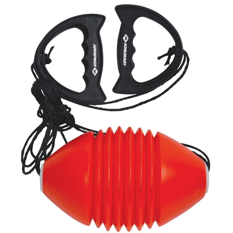 SCHILDKRÖT ballon élastique, noir/rouge, 190×120 mm, corde 2,25 m