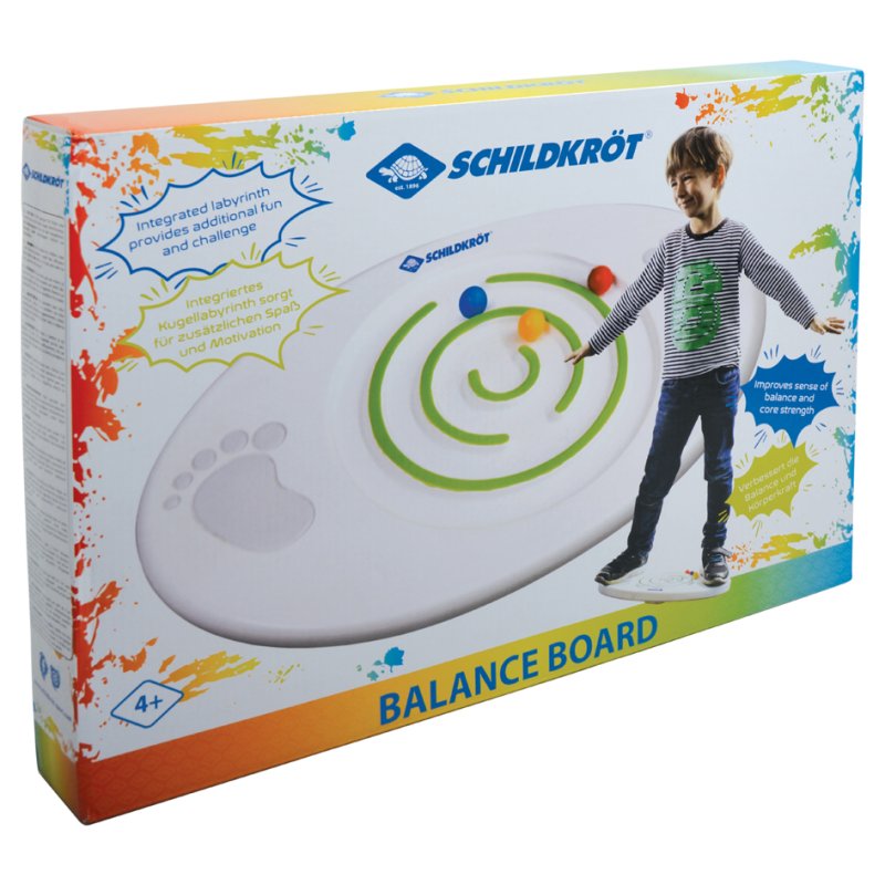 SCHILDKRÖT balance board for kids, with integrated ball maze, 450×300×40 mm