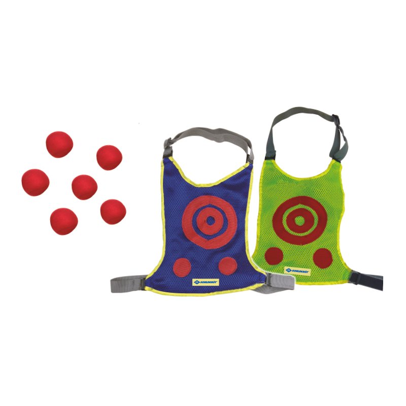 SCHILDKRÖT jeu de lancer et comptage des points Strike & Score Game, à partir de 4 ans, 2 gilets velcro, 6 balles velcro