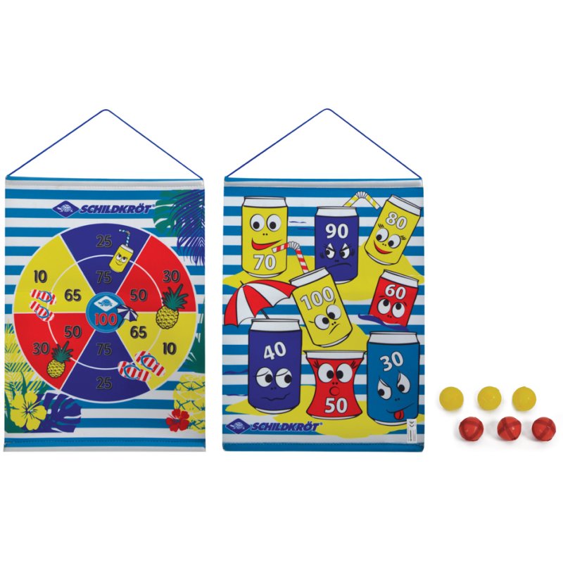 SCHILDKRÖT roll-up dart game, hook-and-loop, 410×510 mm, 6 balls
