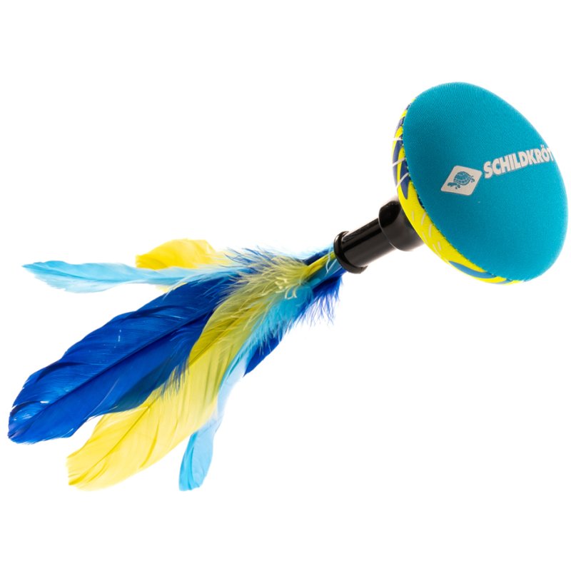 SCHILDKRÖT neoprene Peteca shuttlecock, with coloured feathers, length approx. 230 mm