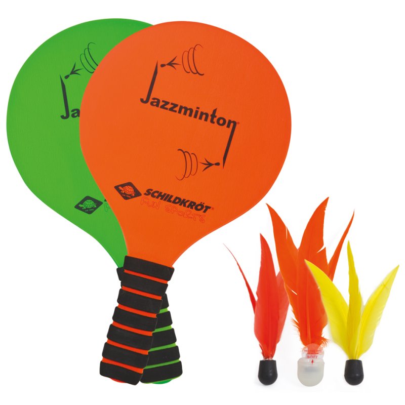 SCHILDKRÖT ensemble jazzminton, orange/vert, 2 raquettes, 3 volants
