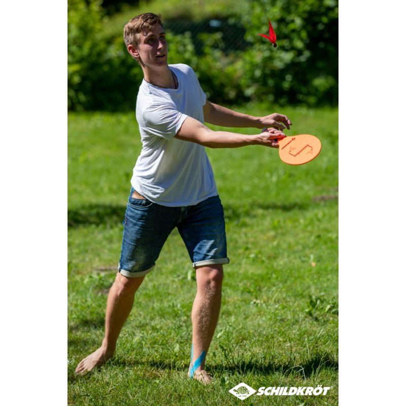 SCHILDKRÖT ensemble jazzminton, orange/vert, 2 raquettes, 3 volants