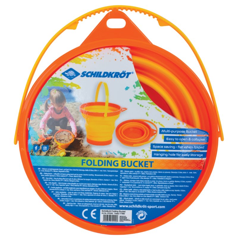 SCHILDKRÖT seau de plage et de jeu pliable, orange, 2 litres