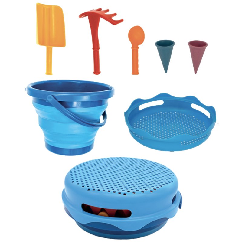 SCHILDKRÖT 7-in-1 speelzandemmer set, rood, inklapbaar