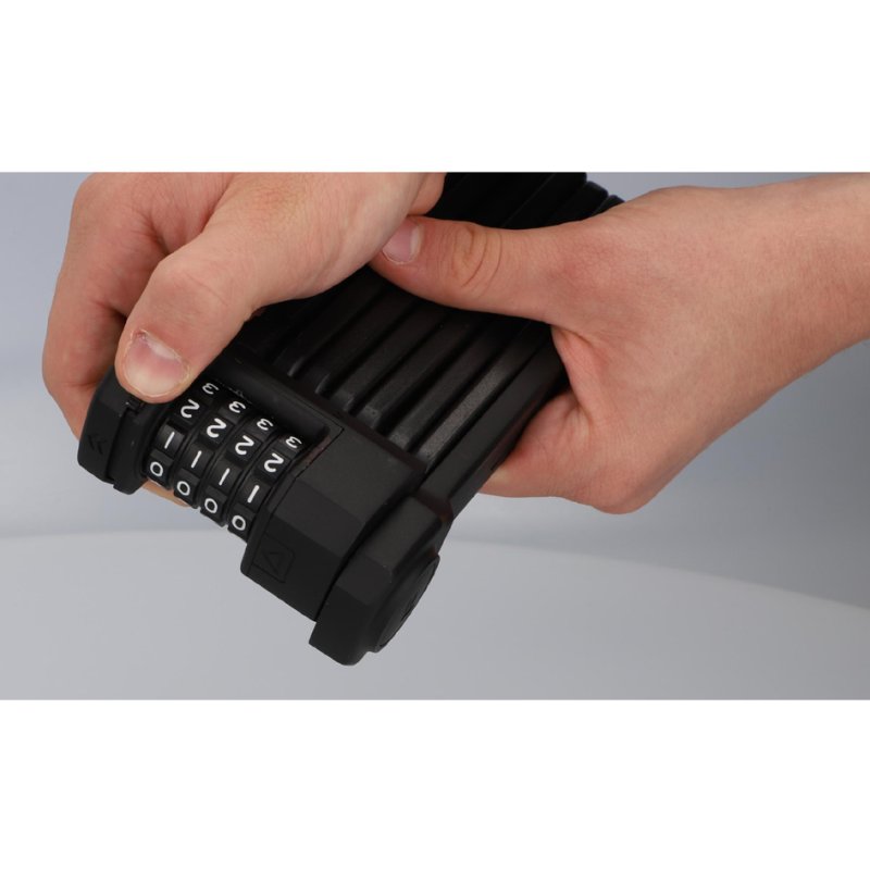 FISCHER cadenas vélo pliable PROTEC FN110, noir, 1,1 mètre, serrure à combinaison