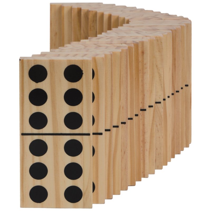SCHILDKRÖT Jumbo domino set, 28 stones, 130×60×10 mm, natural wood