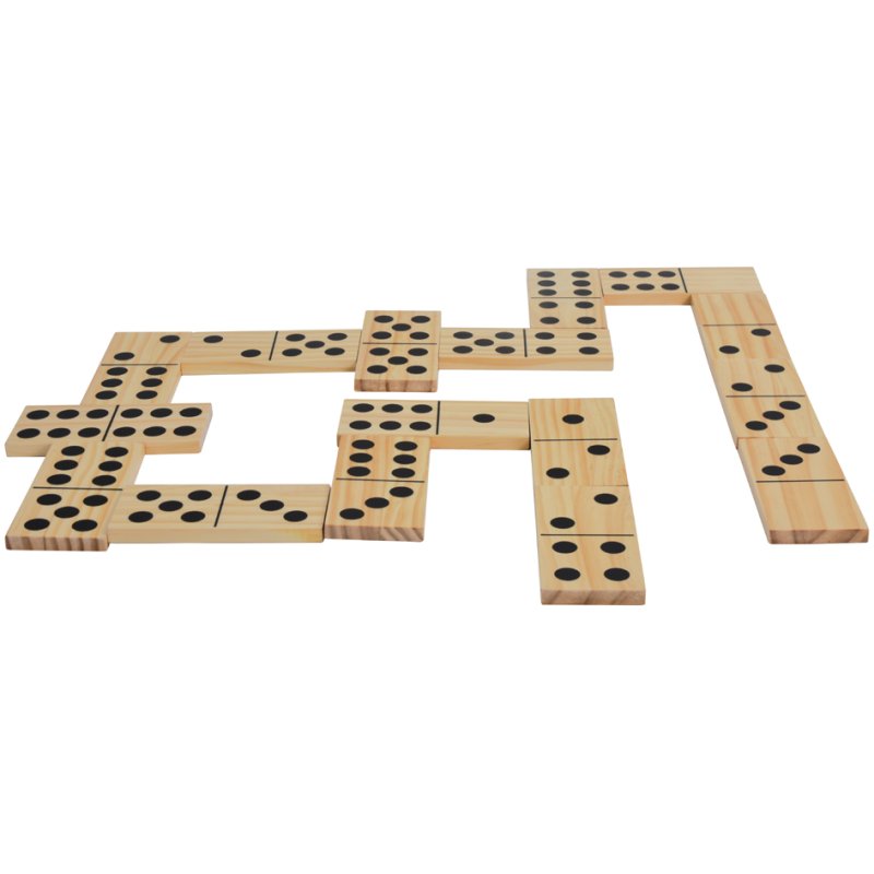 SCHILDKRÖT Jumbo domino set, 28 stones, 130×60×10 mm, natural wood