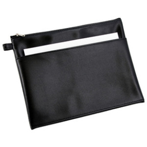 Alassio banktasje, kunstleer, zwart, 230×160×10 mm