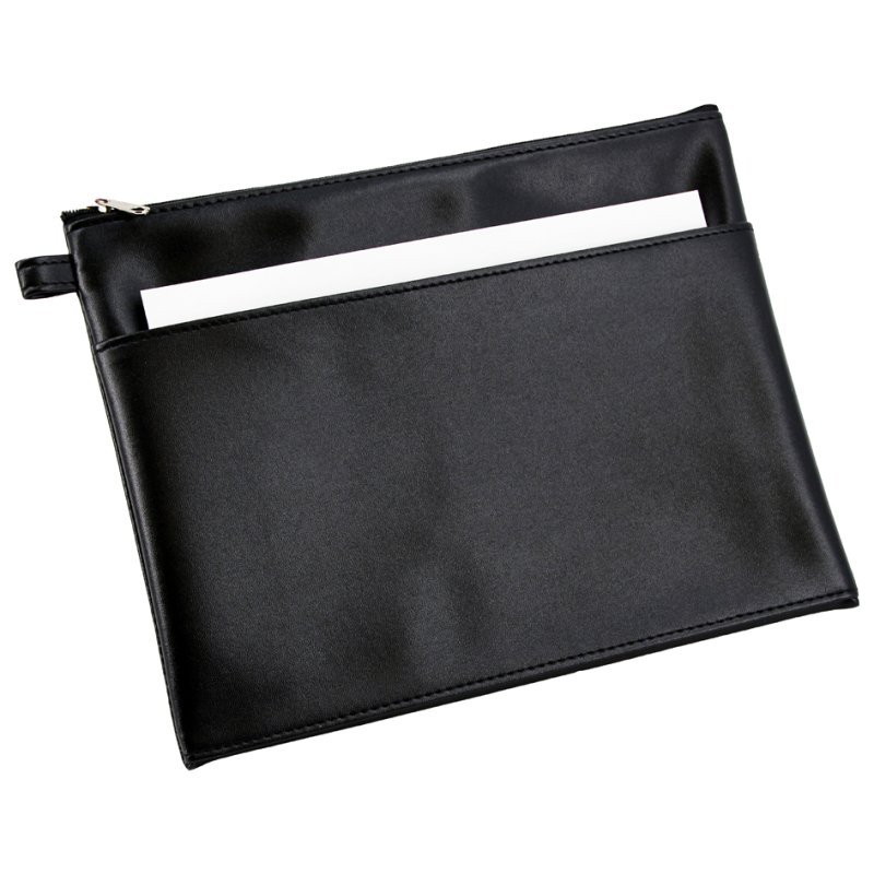 Alassio banktasje, kunstleer, zwart, 230×160×10 mm