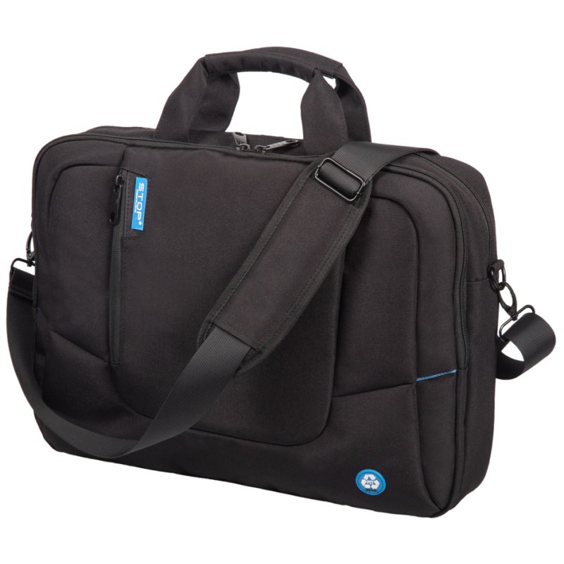 STOP laptoptas GRENADA, gerecycled PET, zwart, 17 inch