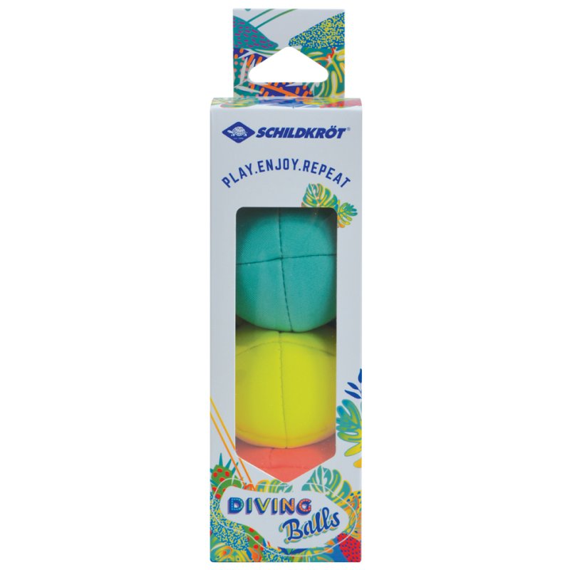 SCHILDKRÖT balles de plongée en néoprène avec queue, rouge/jaune/vert, 3 pièces