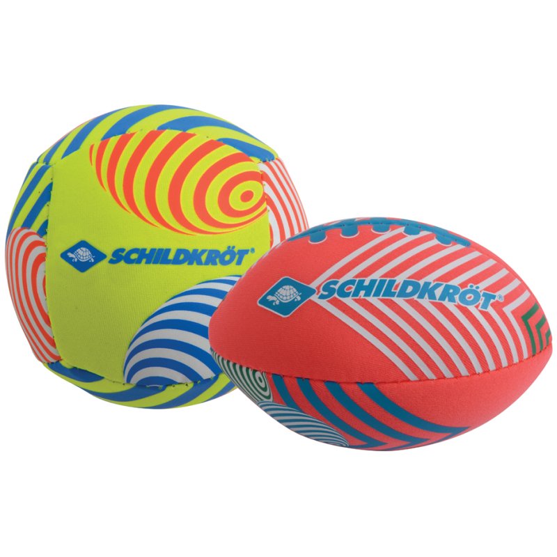 SCHILDKRÖT ballon miniature néoprène duoset, résistant à l'eau salée, 90 mm volleyball plage + 120×50 mm football