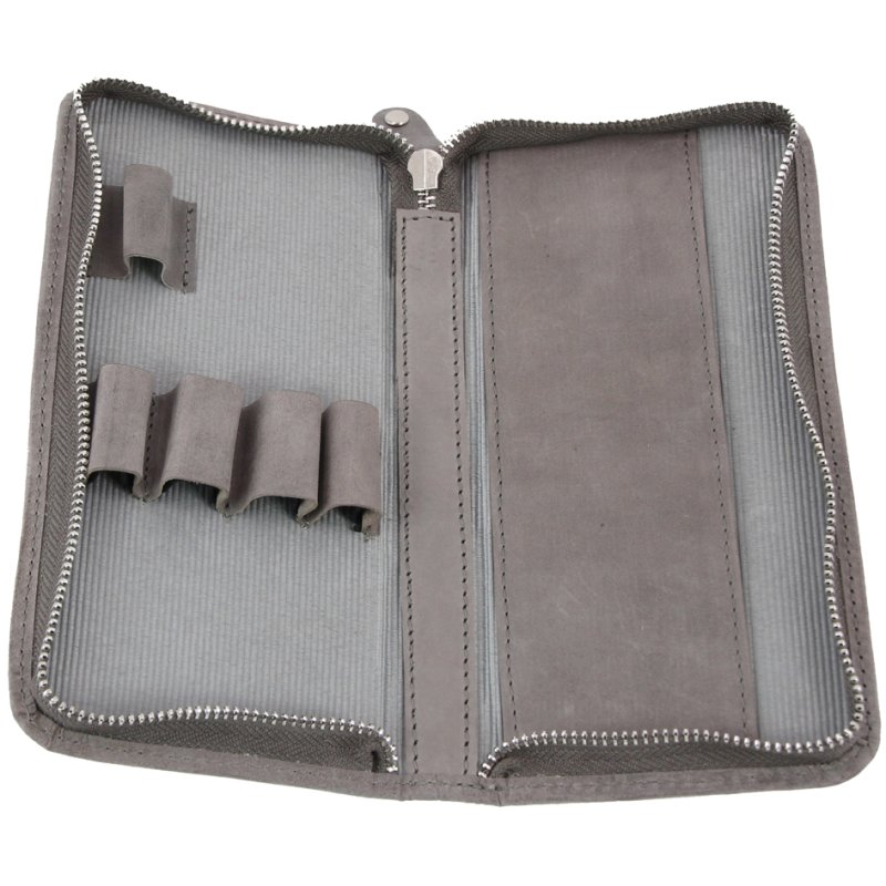 Alassio étui à stylos, pour 3 articles d'écriture, cuir hunter gris