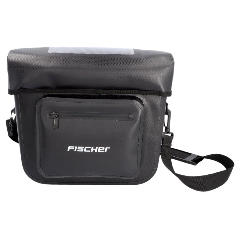 FISCHER bicycle handlebar bag Tour, black, waterproof, 7 litres