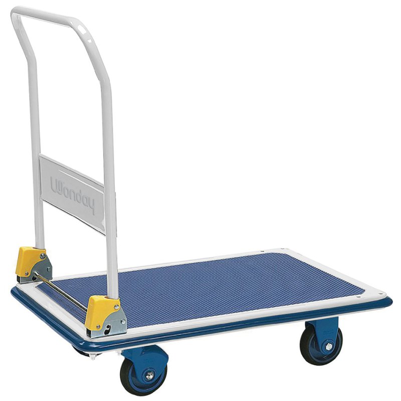 Wonday steel platform trolley Professional Plus, blue/grey, 300 kg load capacity, 907×608 mm