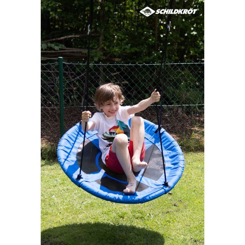 SCHILDKRÖT nest swing, blue, closed seat surface, height adjustable up to 1.60 m