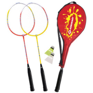 SCHILDKRÖT badmintonset 2-Player, rood/geel, 2 rackets
