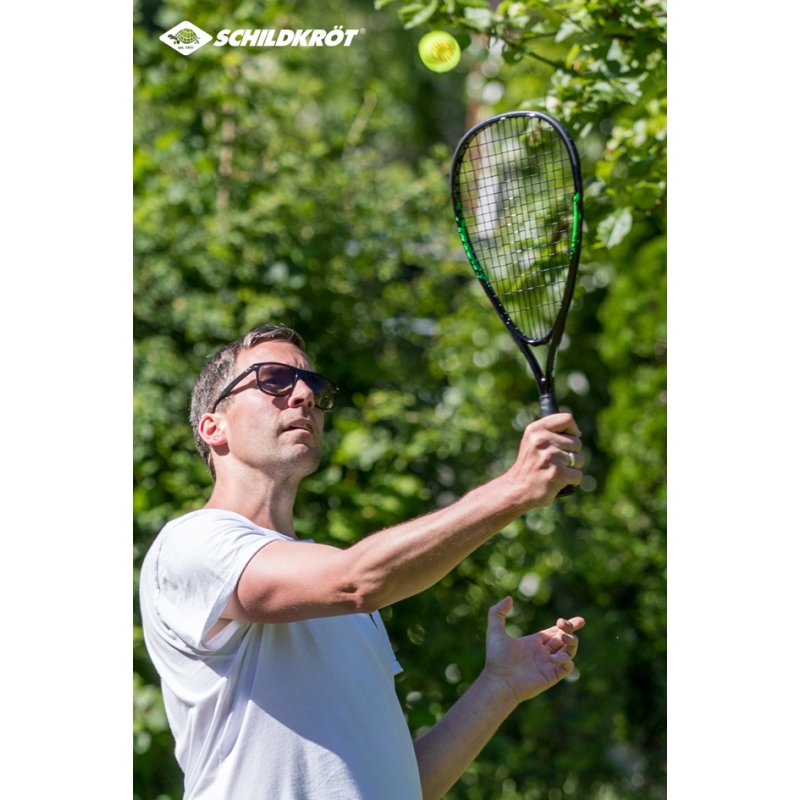 SCHILDKRÖT Speed Badminton set, noir/vert, 2 raquettes, incl. 3 volants et sac