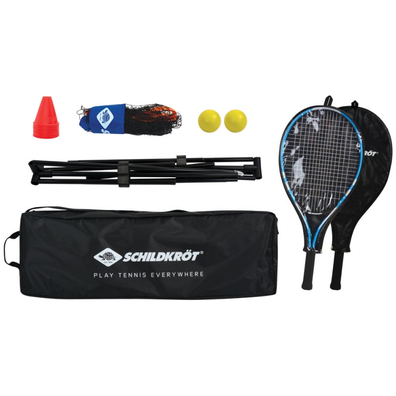 SCHILDKRÖT rugzak tennis set, 2 rackets met beschermhoes, inclusief net en accessoires