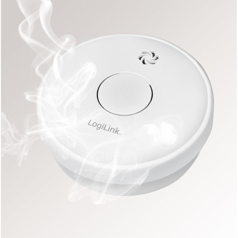 LogiLink smoke detector, white, including 9V battery