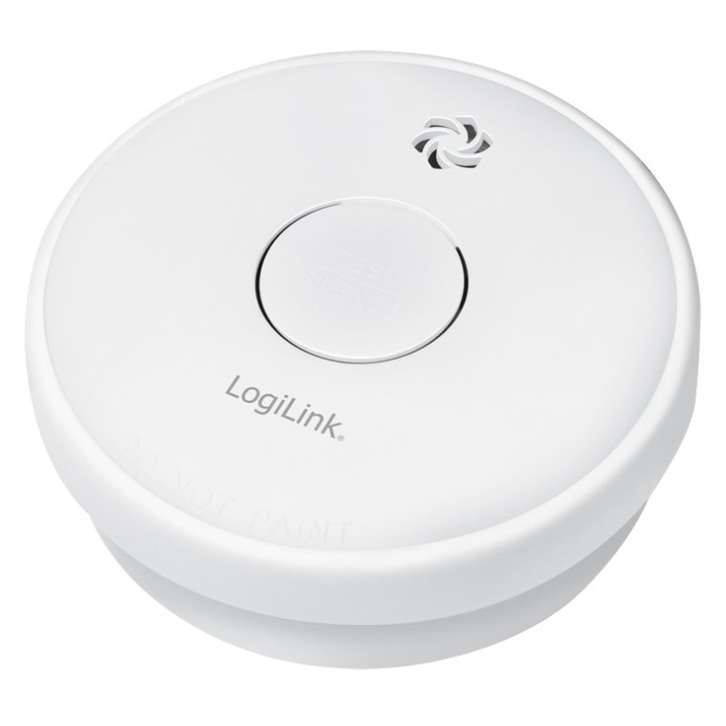 LogiLink smoke detector, white, including 9V battery