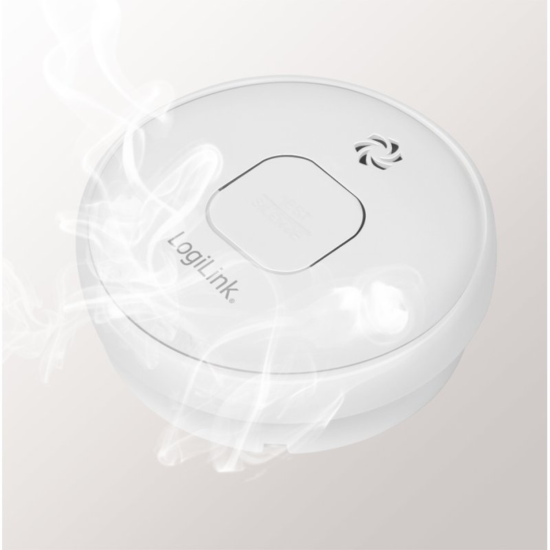 LogiLink détecteur de fumée Longlife, batterie lithium 10 ans, blanc