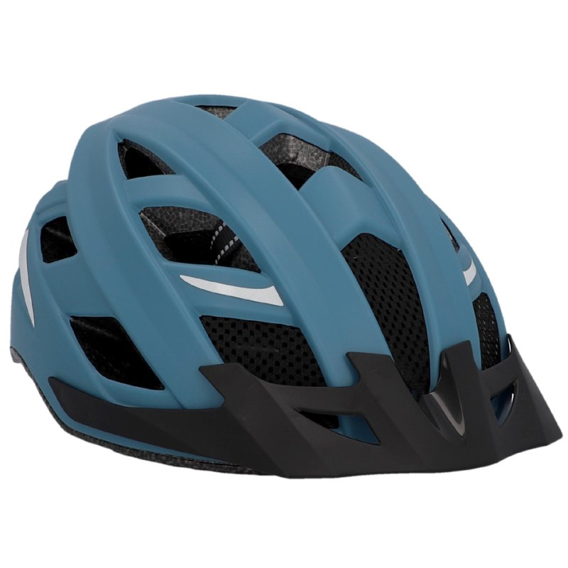 FISCHER casque de vélo Urban Plus Chicago, gris-bleu, taille S/M, feu arrière intégré