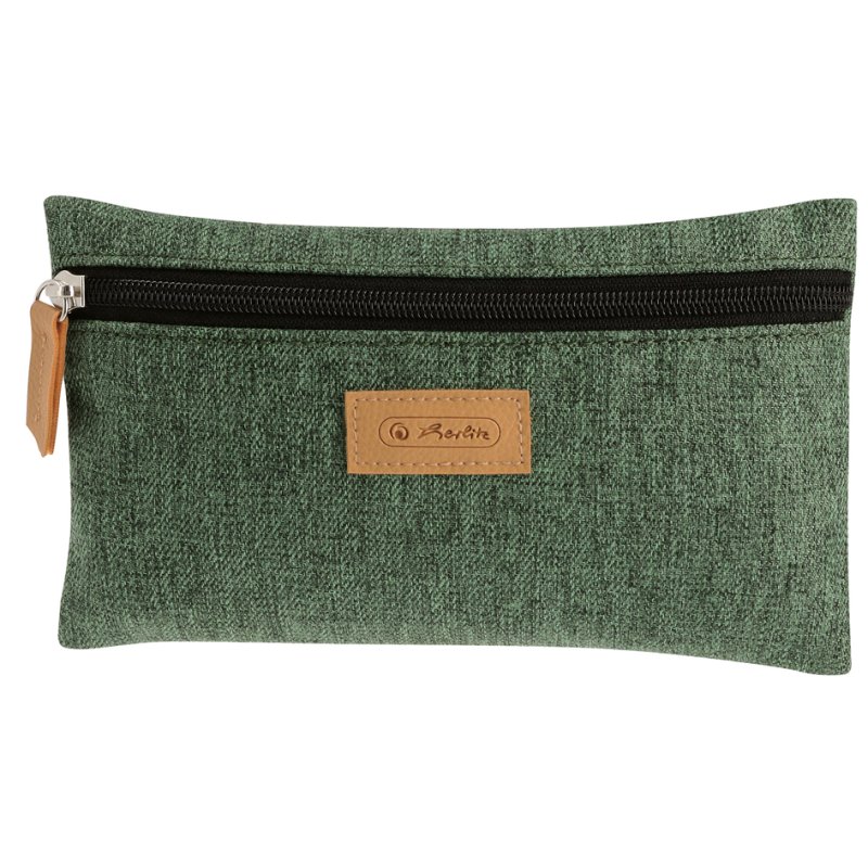 Herlitz étui plat, vert chiné, 100% polyester recyclé