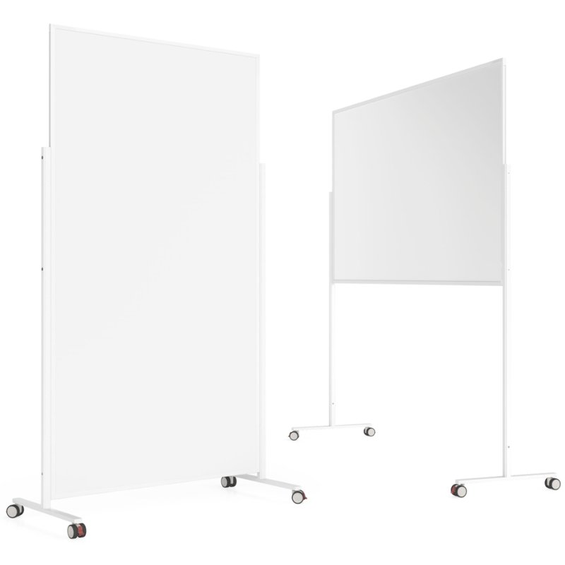 magnetoplan Design-Whiteboard Vario White Edition, wit, dubbelzijdig, 1000×1800 mm, wielen