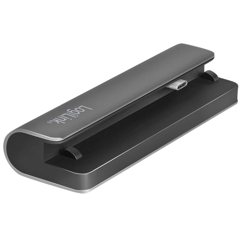 LogiLink Station d'accueil USB 3.2 USB-C, 7 ports, noir/argent