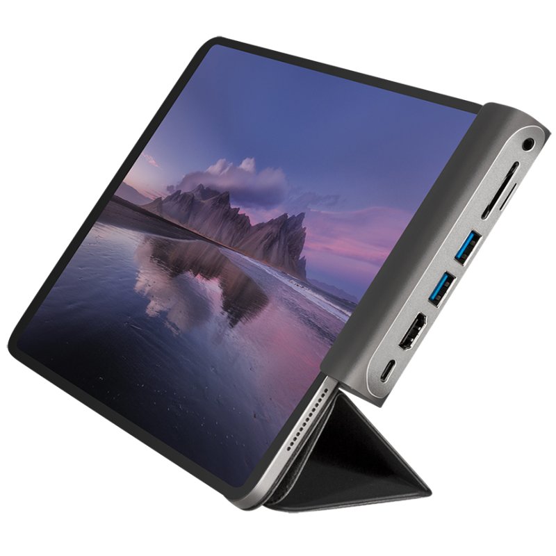 LogiLink Station d'accueil USB 3.2 USB-C, 7 ports, noir/argent