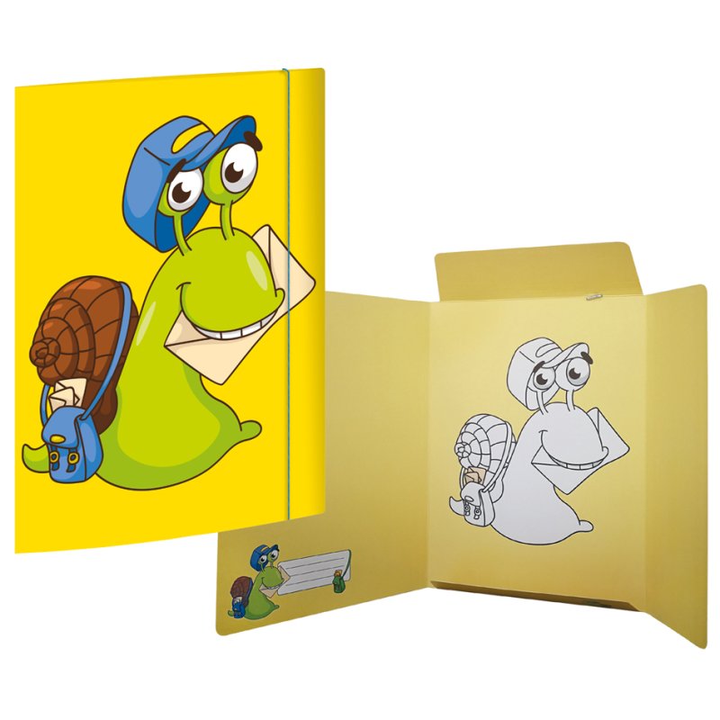 RNK Verlag chemise à documents courrier escargot, jaune, A4, avec élastique